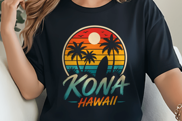 Download Kona Hawaii Surf Retro Circle Sunset PNG - Premium Resources